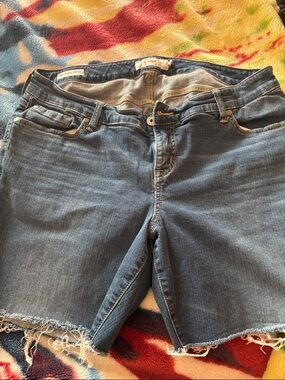 torrid Denim Mid Wash Blue Cutoff Shorts
Darker than picture